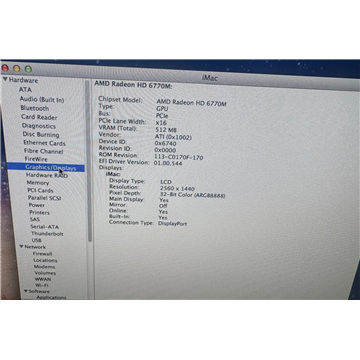 Apple iMac 27" Mid 2011 Core i5 8GB 1TB HDD